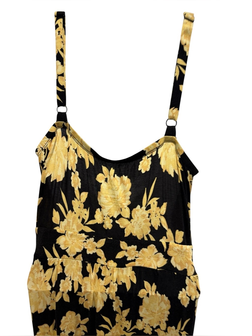 TORRID Women’s Sleeveless Tiered Maxi Dress Sundress Yellow Black Floral Size 1 - Picture 8 of 16